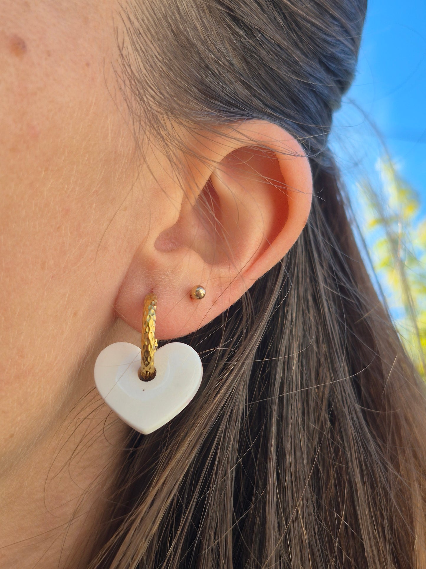 Pampilles Sweet heart- marbré blanc réversibles