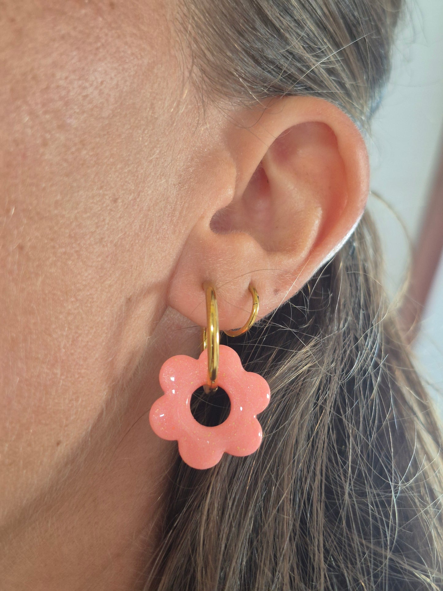 Pampilles fleur - Corail