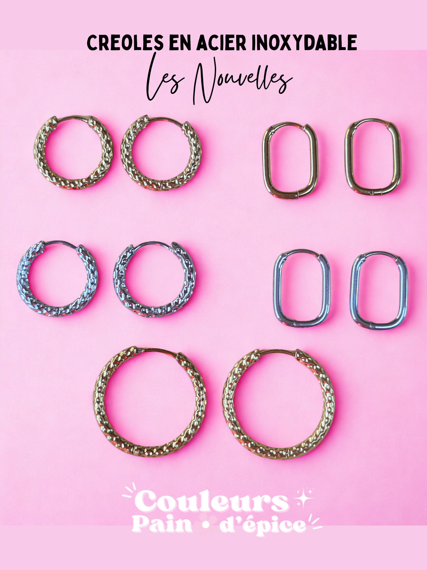 Creoles en acier inoxydable