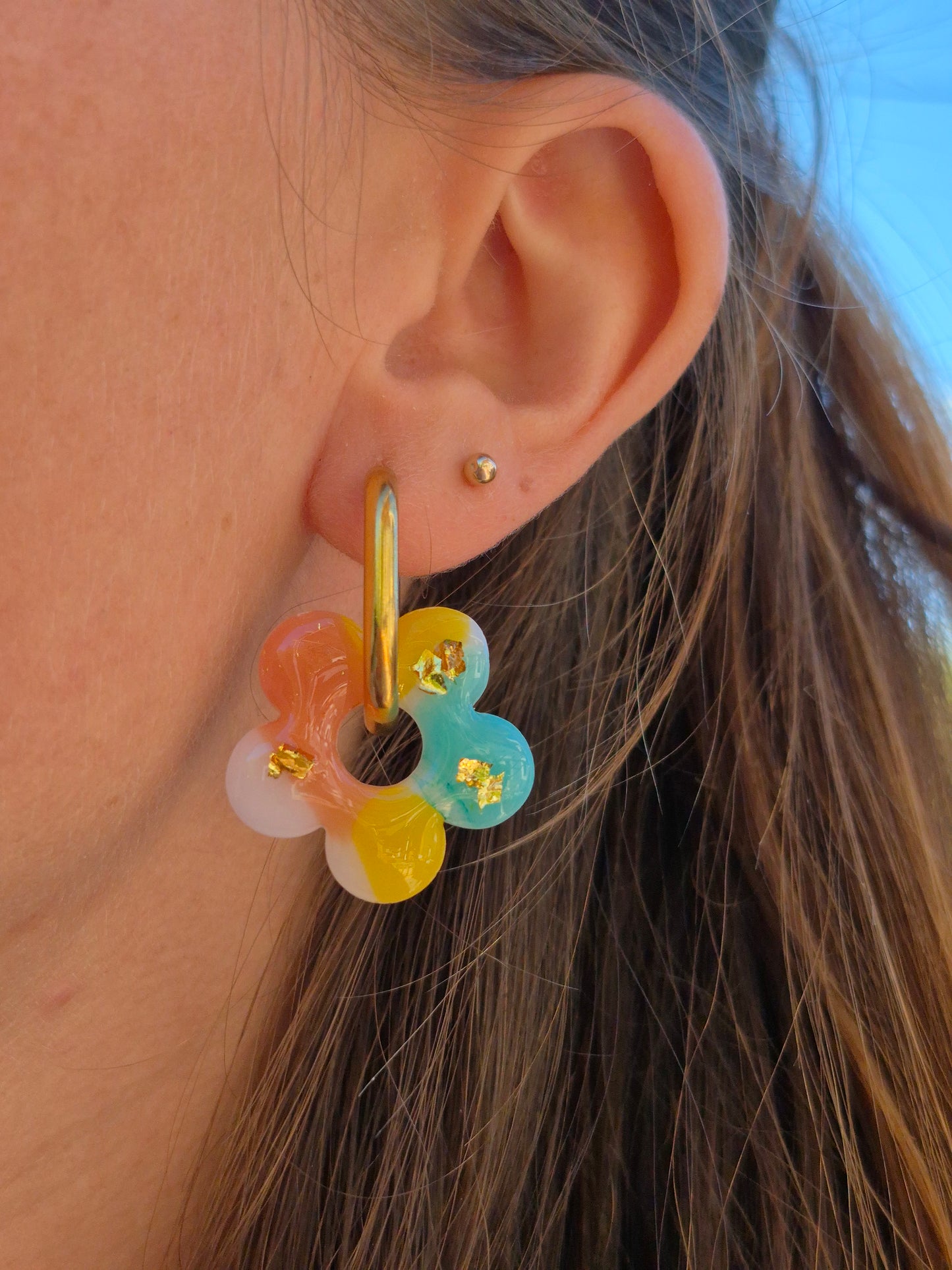 Pampilles Mäya - tricolore éclats d’or