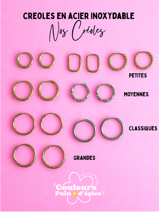 Creoles en acier inoxydable