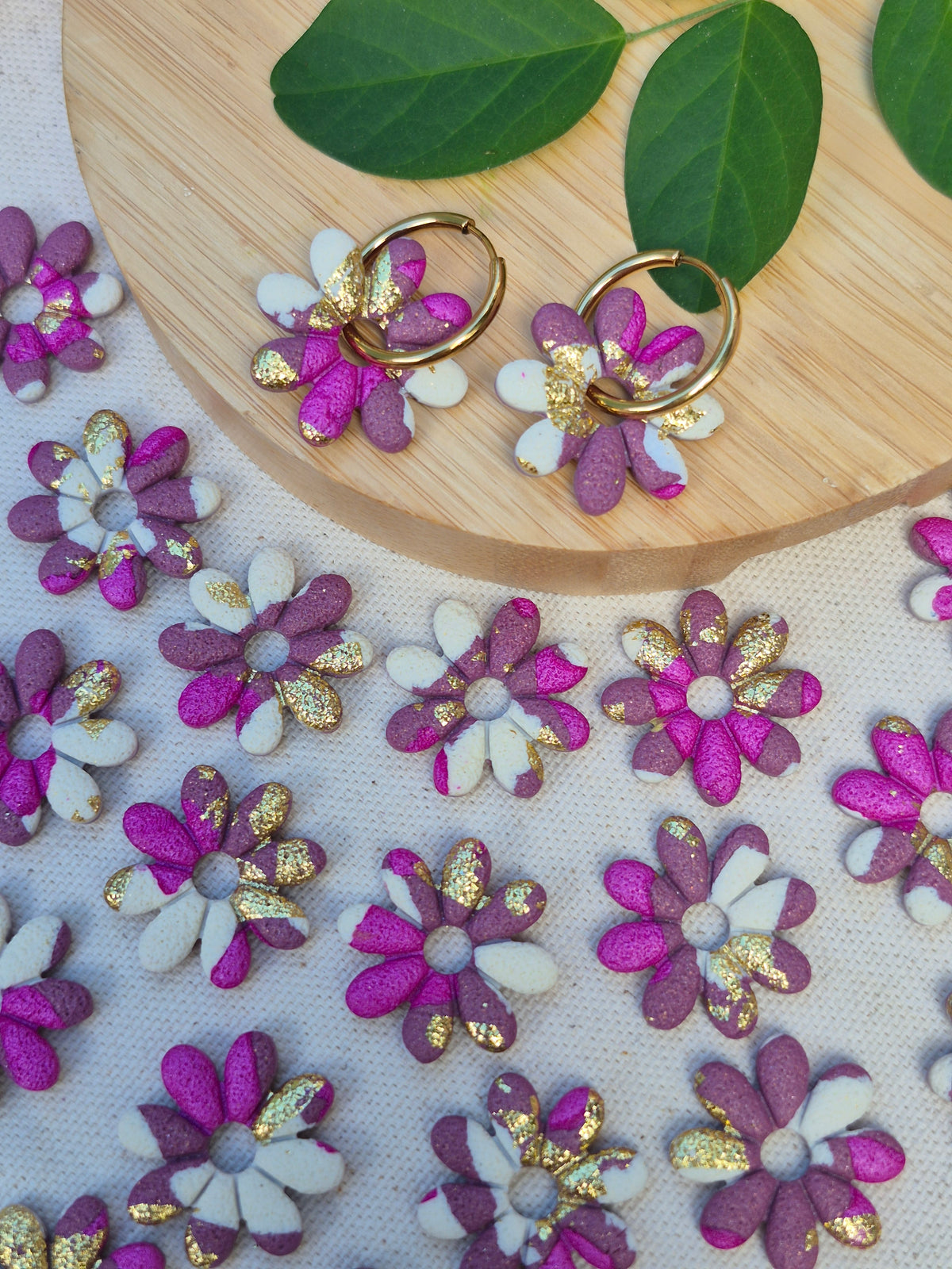 Pampilles Eloä - beige rose et or