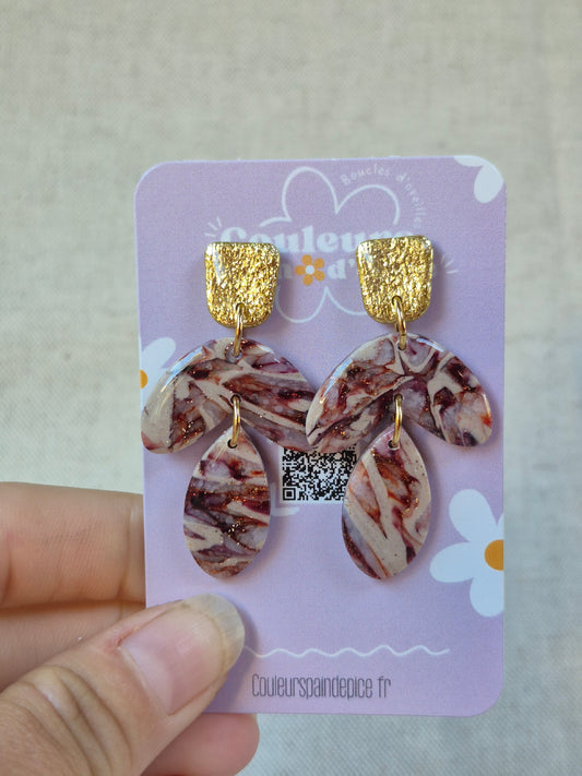Boucles d'oreilles - Anaïs marbré