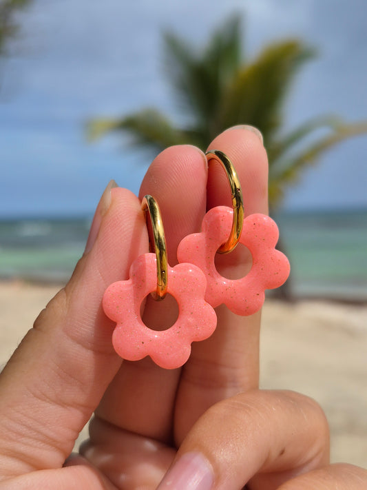 Pampilles fleur - Corail